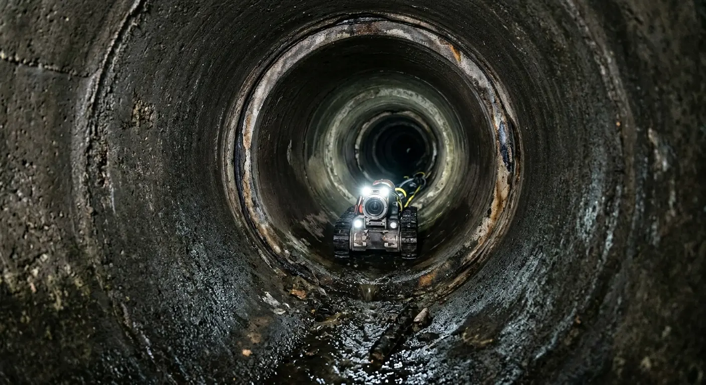 Robotic sewer camera inspecting pipe interior for Sewer Line Repair in Nappanee